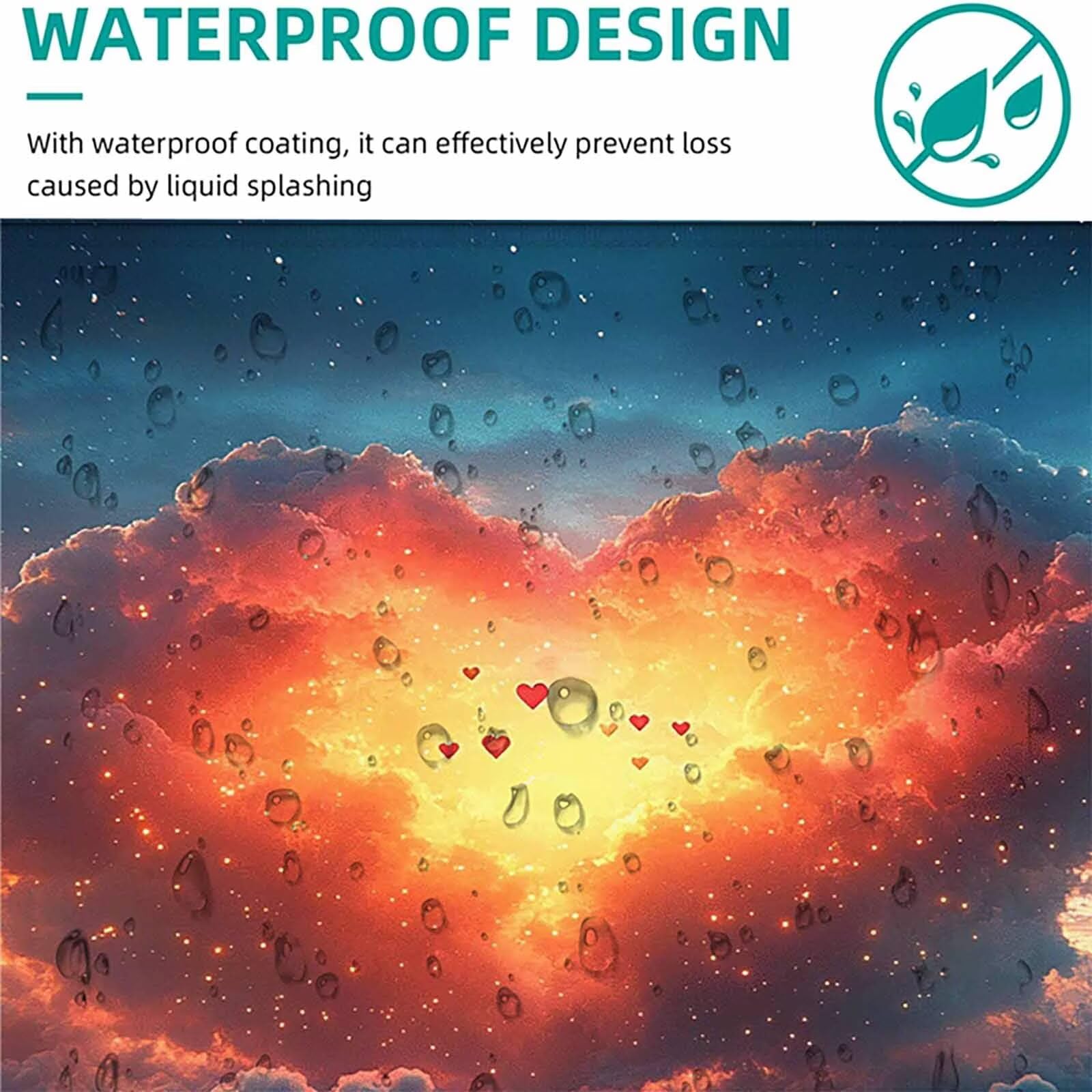 Biała podkładka pod mysz XXL 1200 x 600 mm, wodoodporna podkładka pod mysz niebo wzór szyte krawędzie design akcesoria biurowe antypoślizgowa gumowa podstawa powierzchnia dla graczy, biurko -hjw250618