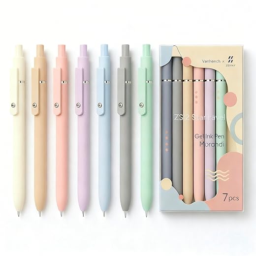 Vanhench Gel Pens 0.5mm Aesthetic Fine Point Pen Black Cute Pens, Office Desk Accessories Japanese Stationary Home Work Essentials Nurse School Supplies, Christmas Birthday Gifts for Women Teen Girls