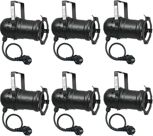 Varytec 1247 PAR Spot-Light Scheinwerfer SCHWARZ black PAR-30 mit E-27 Fassung Kabel mit Schuko-Stecker