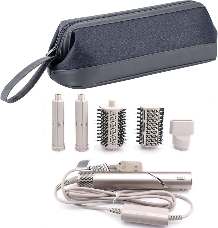 2026 Latest Shark Flex Style Travel Case for Dyson Airwrap Hair Dryer Brush Revlon Hair Tools Travel Bag Carrying Case Flat Curling Iron Organizer(Dark Gray)