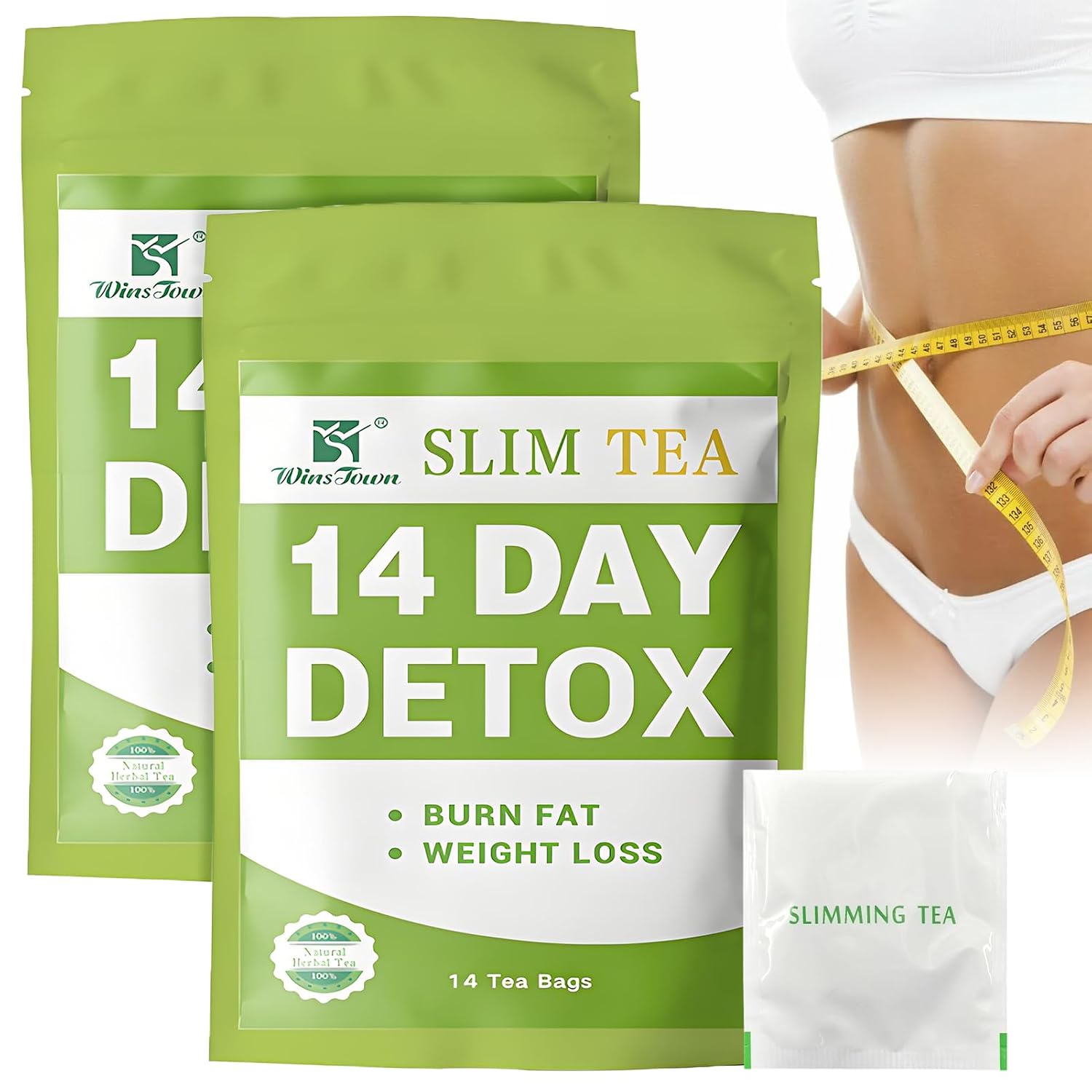 2 Packs of Tea for Weight Loss 14 Days Detox Cleanse Weight Loss Tea Detox Tea for Weight Loss Gentle Detoxification and Cleansing for Weight Loss and Fat Reduction