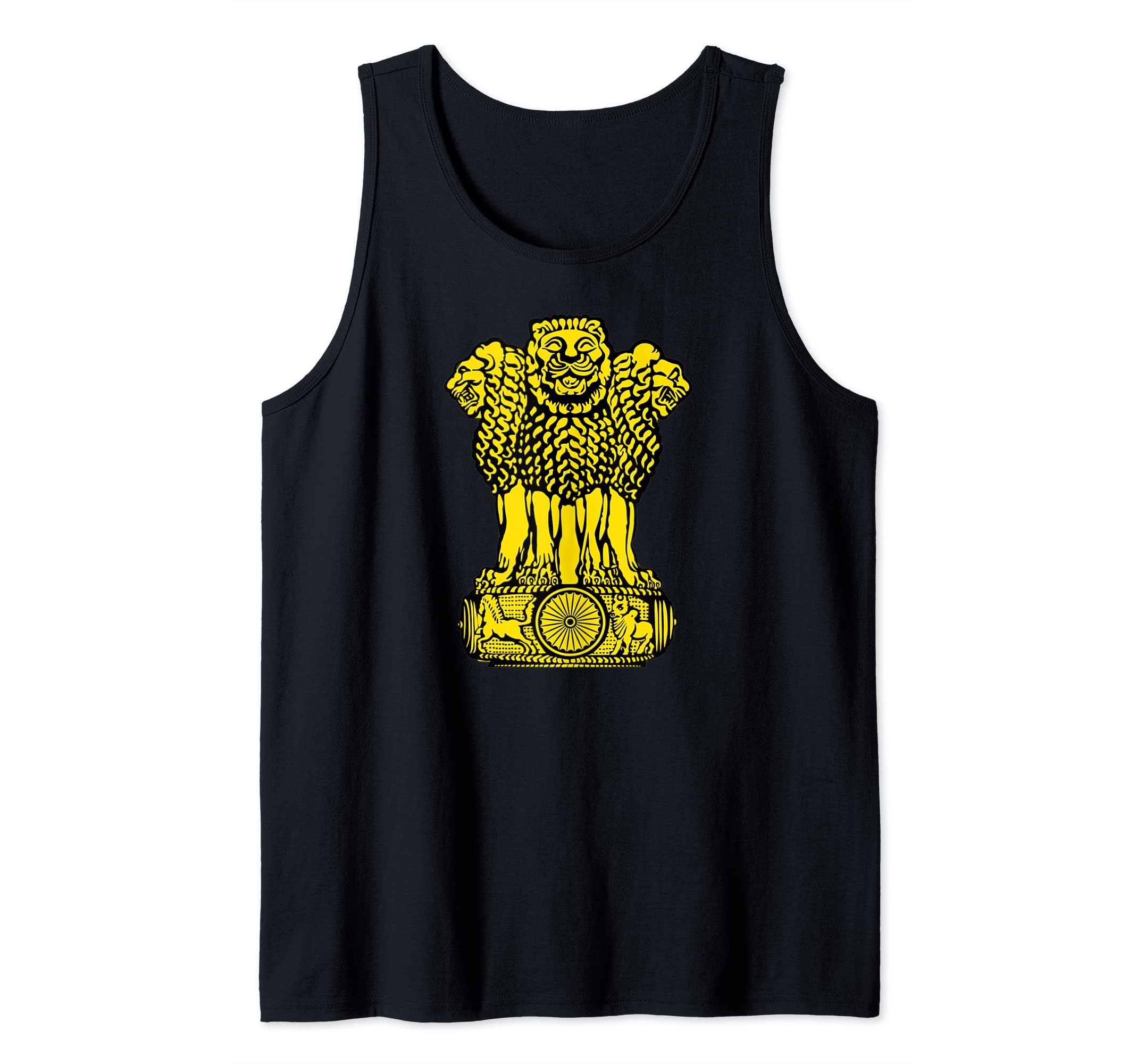India T-shirt Coat of arms Tee Flag souvenir New Delhi Tank Top
