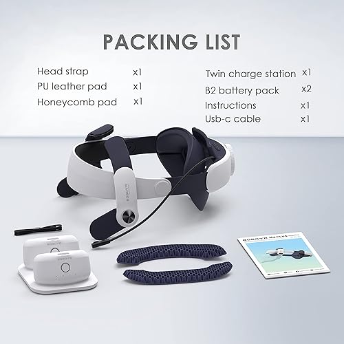 Miniatura 6 de BOBOVR M2 Plus Head Strap Twin Battery ComboCompatible with Quest 2Recirculating Power Supply SystemDual Battery Pack Magnetic Charging Dock