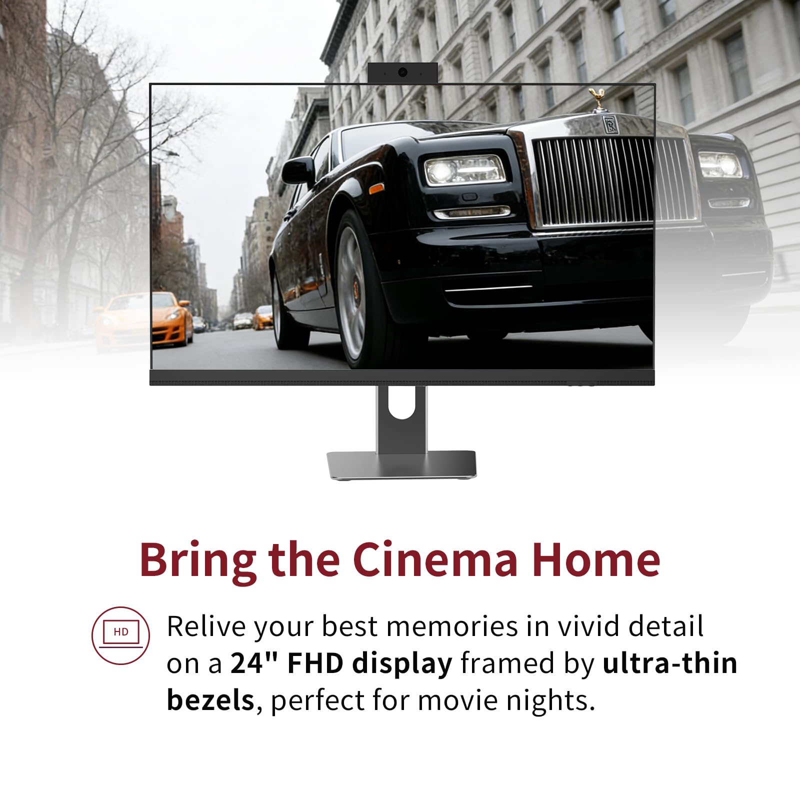 All in One Desktop Computer, 24" Display, i5 CPU Up to 3.3 GHz, 16GB RAM, 256 GB NVME SSD, Privacy Protection Webcam, WiFi 6 + BT 5.3, Win11 Home, Black - 4