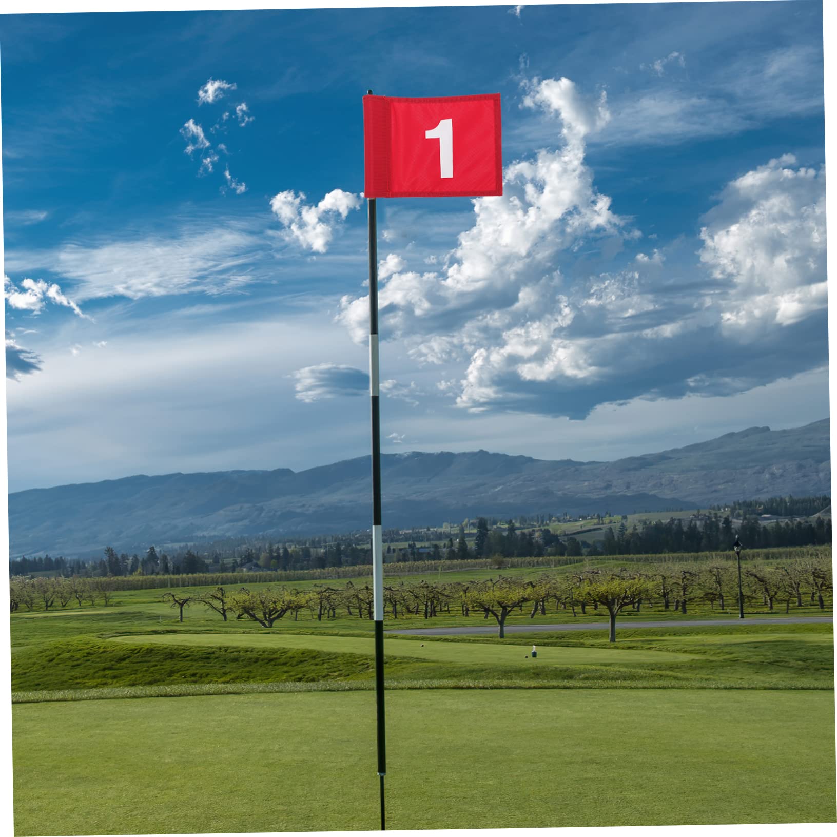 Drapeau De Golf Numéroté Rouge 1 D'entraînement En Tissu Solide Léger Portable Pour Practice Et Putting