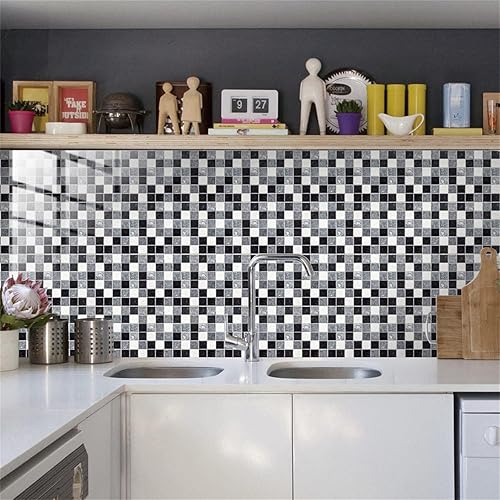 Miniatura 5 de 10 hojas de azulejos autoadhesivos 3D para despegar y pegar en azulejos de cocina, azulejos autoadhesivos 3D para tocadores de baño, decoración de