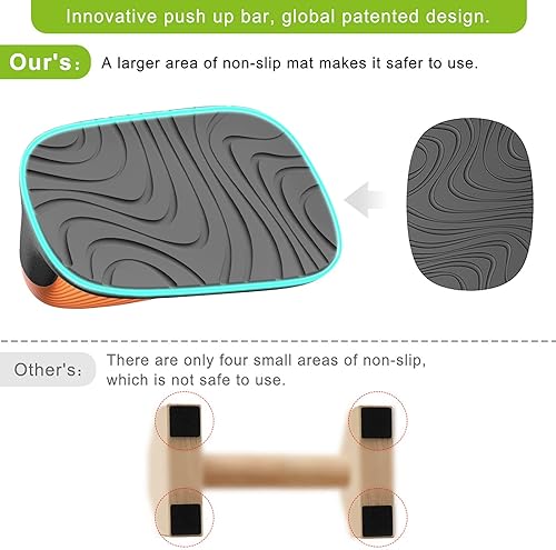 Miniatura 2 de Kipika Barras de Flexiones, Soportes de Flexiones, Manijas de Flexión Antideslizantes de Plástico Suave, Almohadilla Antideslizante Inferior, Equipo