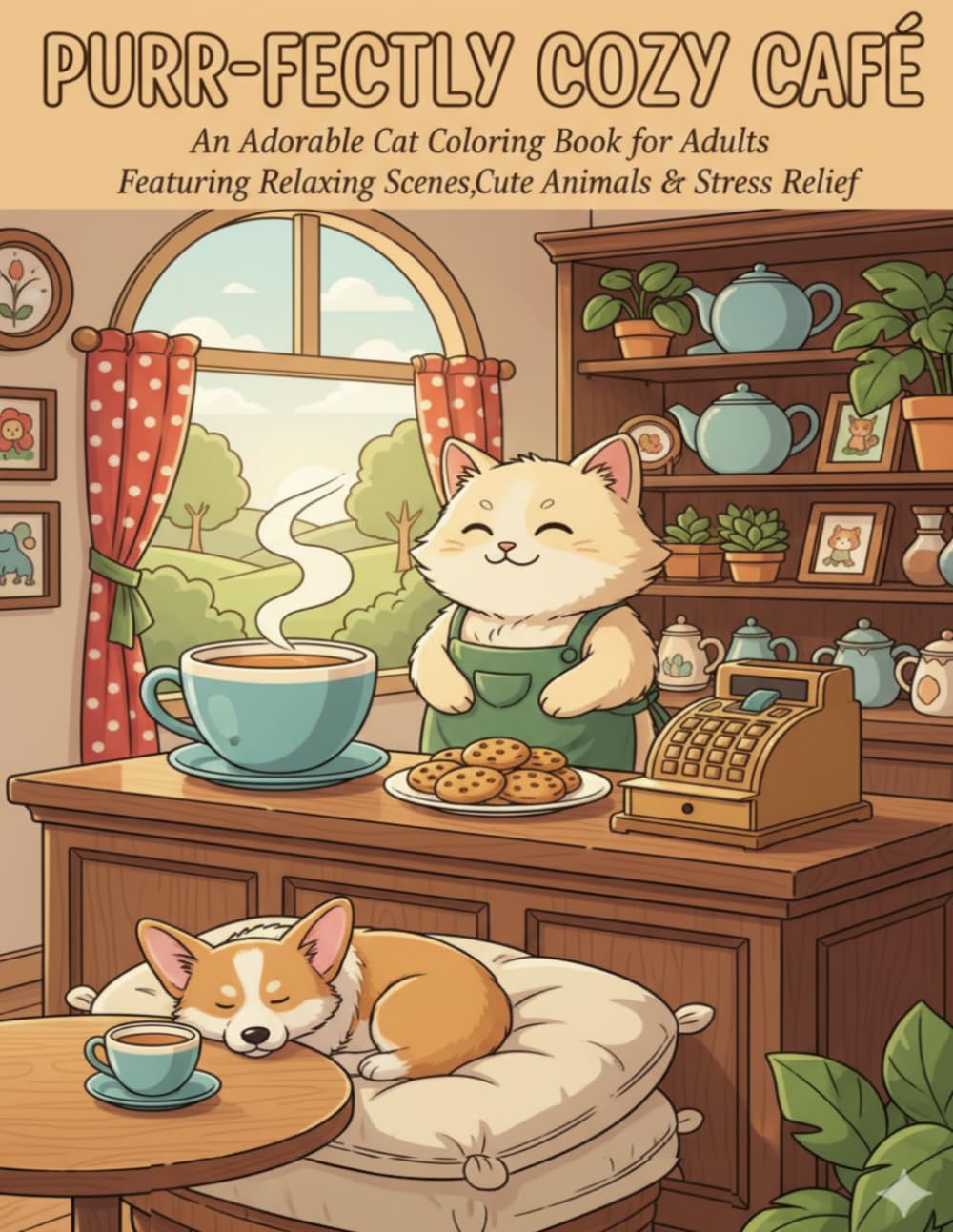 Purr-fectly Cozy Café: An Adorable Cat Coloring Book for Adults Featuring Relaxing Scenes, Cute Animals & Stress Relief (The Cozy Cat Café Collection)