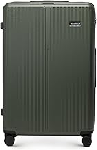 WITTCHEN Stripes Line Suitcase | 36 L, Rigid ABS Shell, 4 360° Swivel Castors | Combination Padlock, Cabin Luggage for Air France/Easyjet/Ryanair, khaki, Suitcase