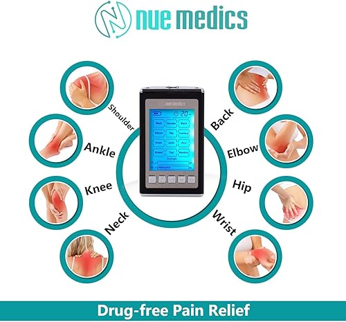 Miniatura 6 de NueMedics Tens - Estimulador muscular recargable TENS & EMS de 12 modos, masajeador portátil de doble canal para aliviar el dolor con almohadillas