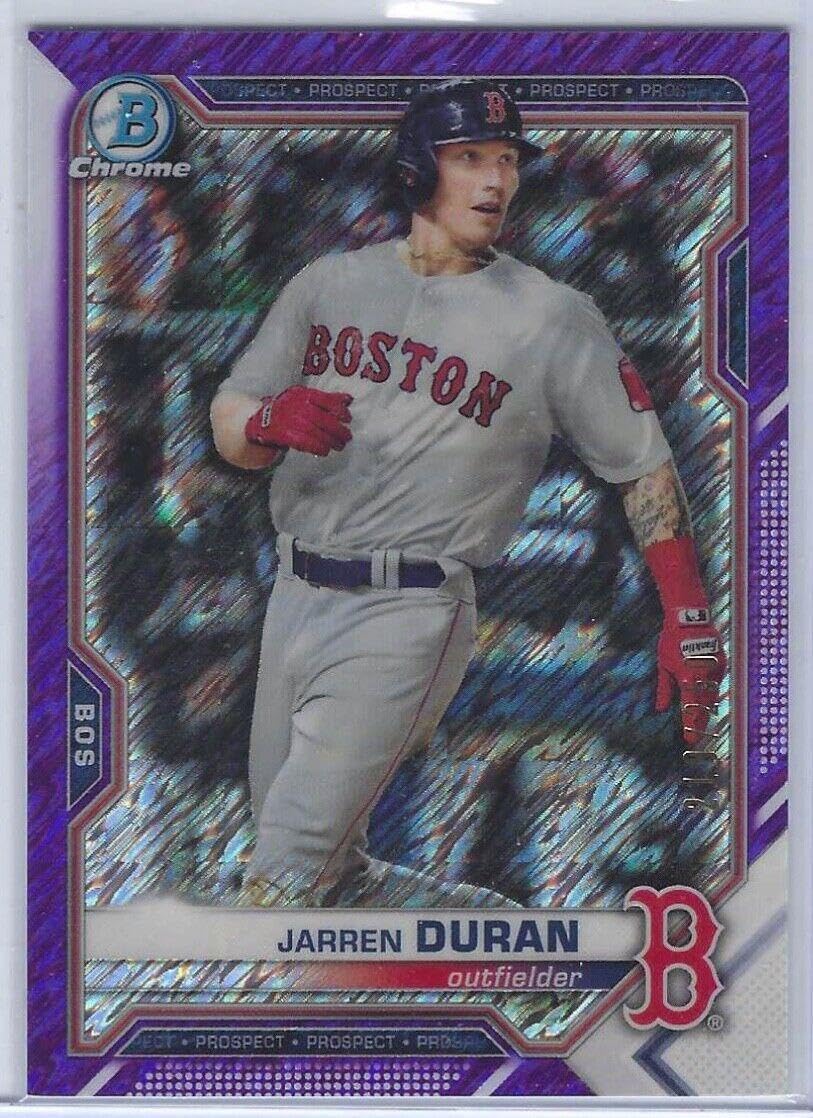 Jarren Duran 2021 Bowman Chrome Shimmer Refractor Prospect #d 219/250 - Baseball Cards