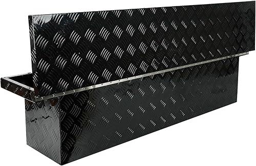 Miniatura 8 de BLACKHORSE-RACING Caja de herramientas de aluminio resistente con 5 bandas de rodadura con asas laterales, cerradura y llave, 60 x 12 x 14 pulgadas,