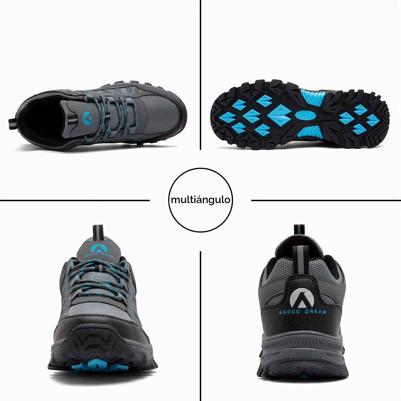 Zapatillas de Senderismo para Hombre Zapatillas de Trekking Transpirable Antideslizante Zapatos de Montaña