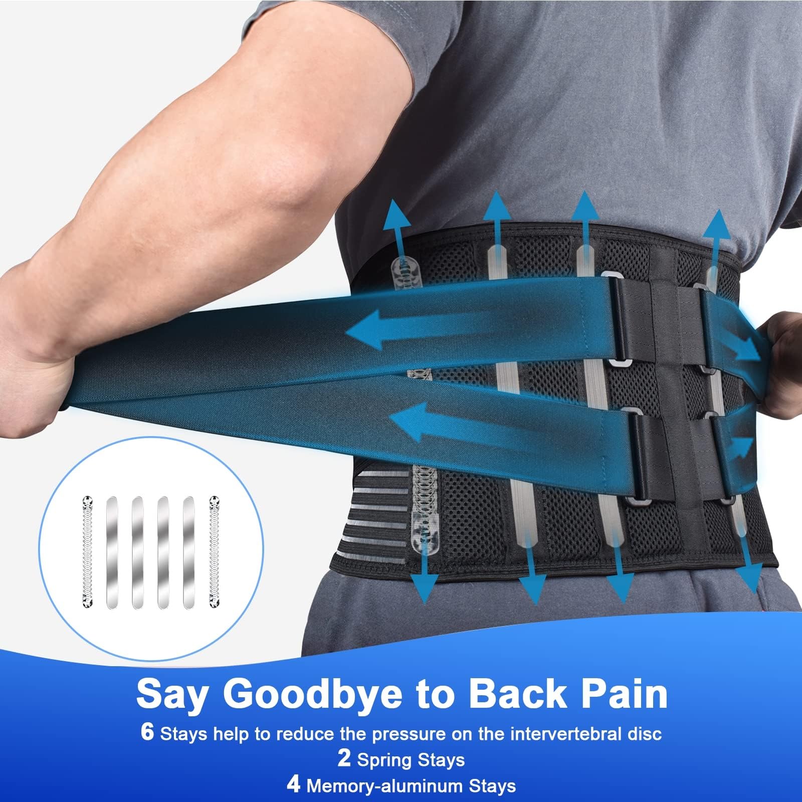Bretelle Traspiranti Per La Schiena Per Uomo E Donna, Cintura Di Supporto Lombare Per Alleviare Il Dolore Lombare Fascia Di Decompressione Spinale Allenatore Regolabile Per Sciatica(M 100*20 cm)