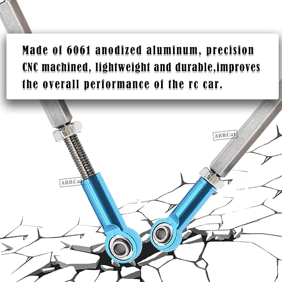 Turnbuckles Camber Links Upgrades Parts for Ecx 1/10 2WD Ruckus Axe Brutus Circuit AMP MT AMP DB AMP Crush K&N Torment,6PCS Aluminum Adjustable Turnbuckles,Replace ECX1046,Blue
