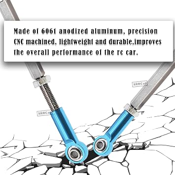Turnbuckles Camber Links Upgrades Parts for Ecx 1/10 2WD Ruckus Axe Brutus Circuit AMP MT AMP DB AMP Crush K&N Torment,6PCS Aluminum Adjustable Turnbuckles,Replace ECX1046,Blue