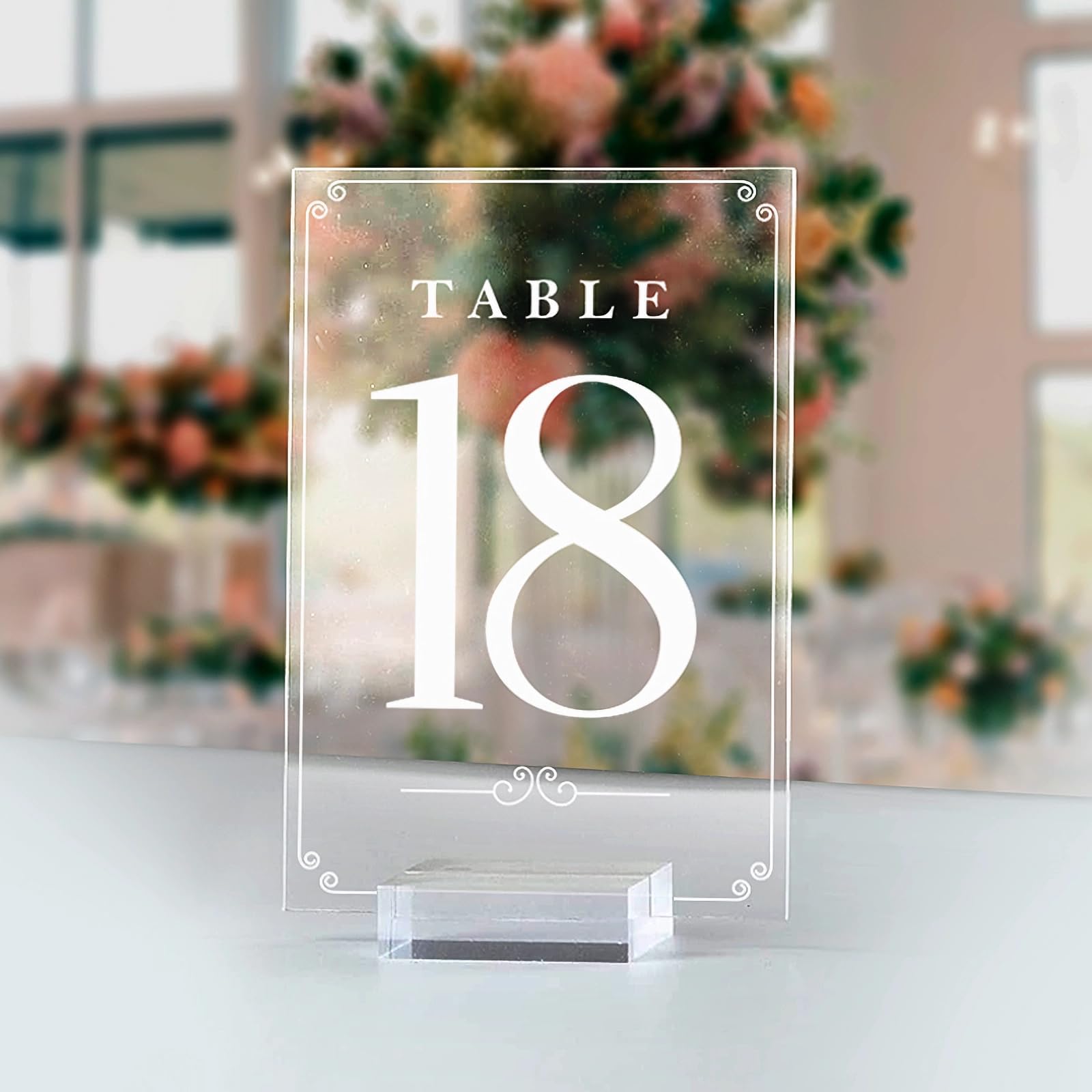 Tischnummern Hochzeit Acryl - 20 Stück Hexagon Karten 11x10cm Mit Ständer