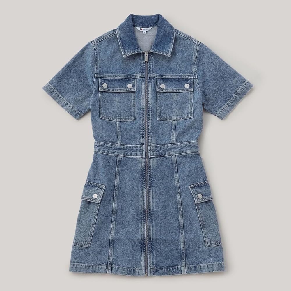  Jeans ベルテッドワークウェアワンピース/M トミージーンズ TOMMY JEANS ベルテッドワークウェアワンピース