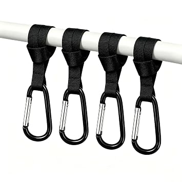 4 Pack Stroller Hooks, Universal Clips for Baby Strollers