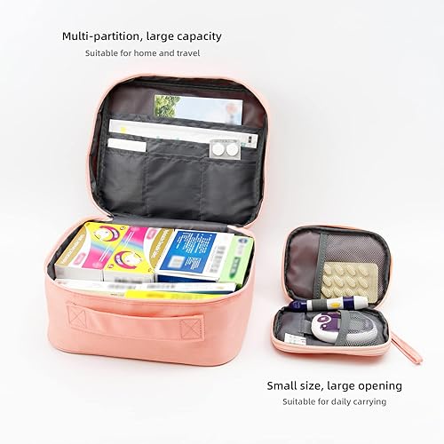 Miniatura 2 de TOPASION Bolsas vacías de primeros auxilios, bolsa de medicina de viaje, bolsa organizadora de suministros médicos, kit portátil para viajes,