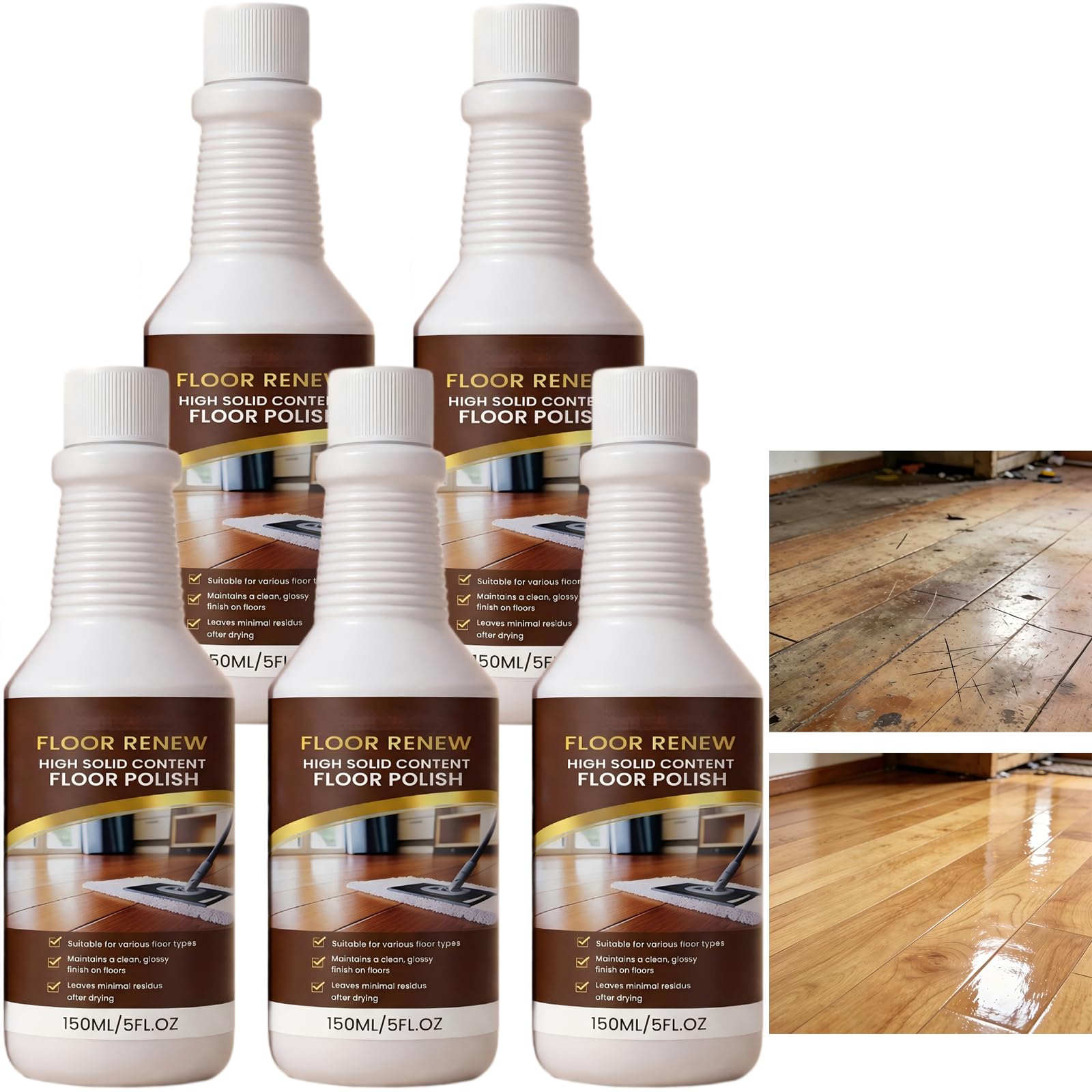Restaurador de suelos de madera y muebles, abrillantador contra arañazos, pulido antiarañazos, para sillas de oficina, mejora el brillo para suelos de madera mate, madera dura, pulido de suelos de