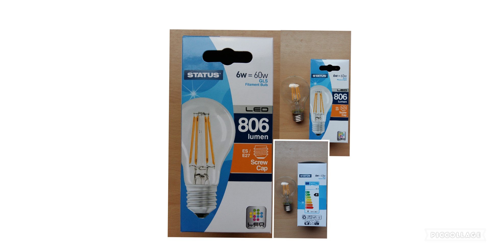 Status Light 6W Led Gls Filament Bulb Es E27 Screw In
