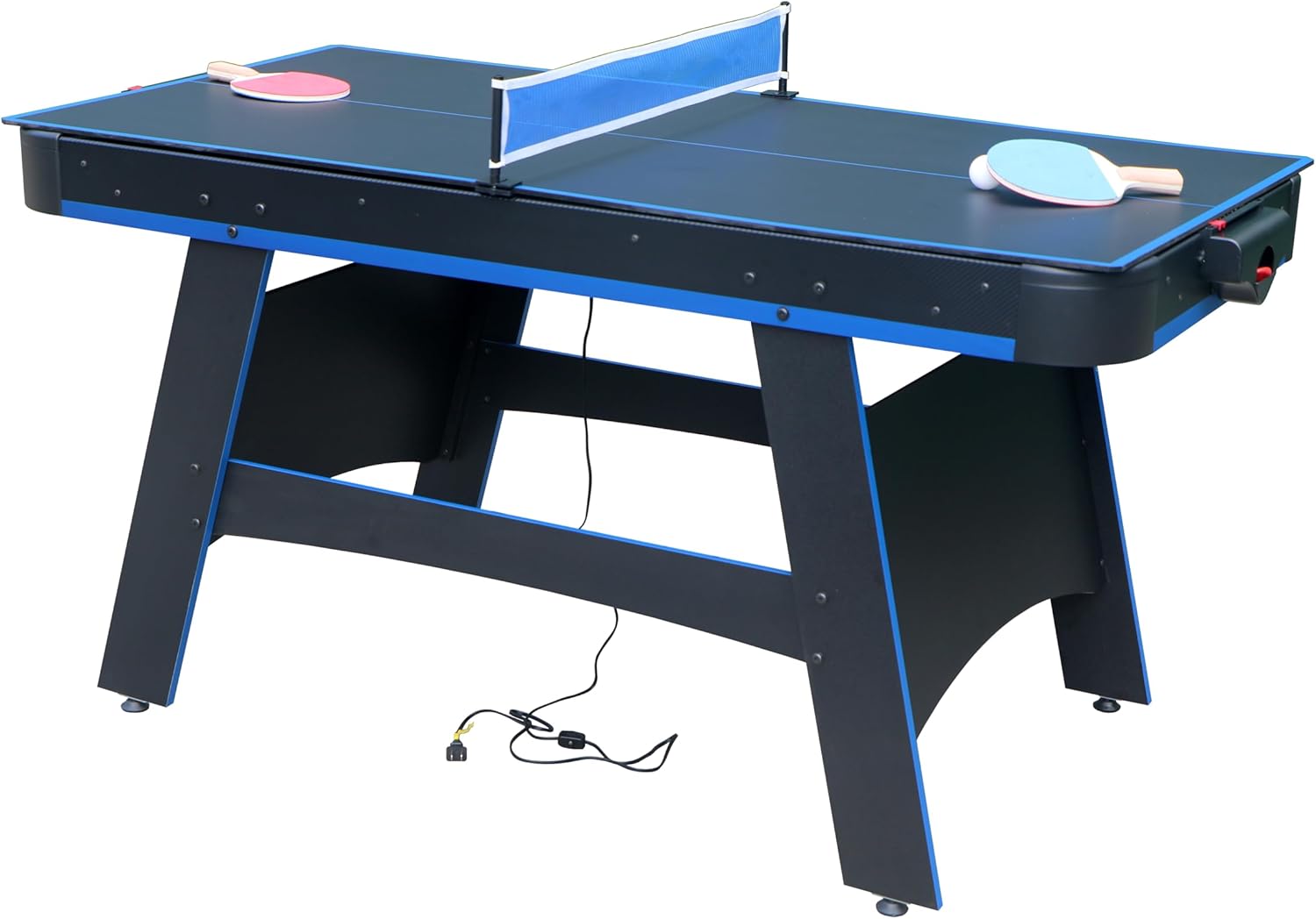 2-in-1 Multifunctional Game Table for Air Hockey and Table Tennis – Indoor Family Game Table, 60 x 30 x 31.2 Inches, Easy Assembly, Includes Paddles, Balls, Net, Strikers, and Pucks