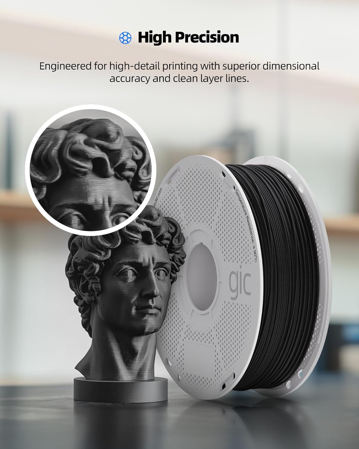 Inslogic ASA Filament 1.75mm, UV & Weather Resistant 3D Printer Filament, High-Strength & Heat-Resistant, Smooth Printing with Low Warping, Ideal for Outdoor Use, 1kg×4 (2.2lbs×4) Spools, Black