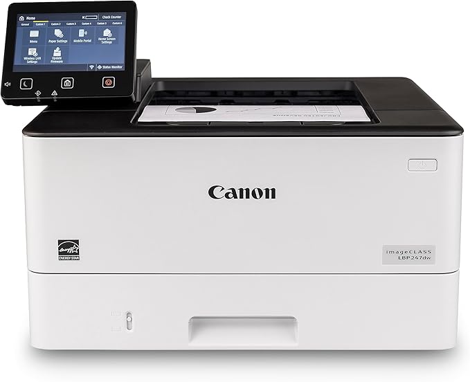 Canon imageCLASS LBP247dw - Monochrome Duplex, Wireless Laser Printer, Single Function, Mobile Ready, with 5 inch Color Touchscreen and 1 Year Limited Warranty, 42 PPM, White