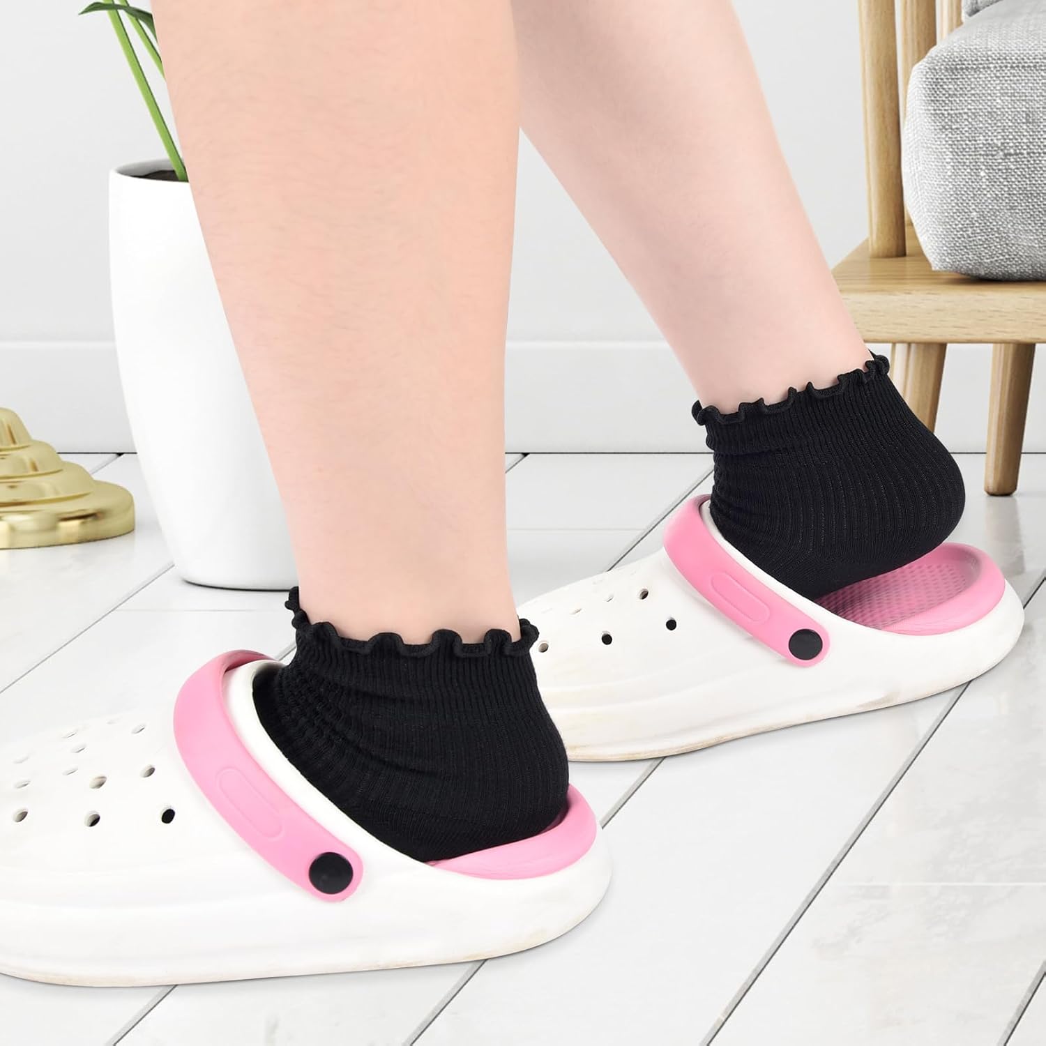 6 Pairs Ruffle Socks,White Frilly Ankle Socks,Soft Socks With Ruffles for Women - Image 6