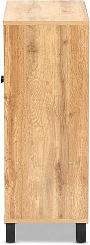 Miniatura 6 de Baxton Studio Zapatero con roble y negro ATSC1613-Wotan Oak-Shoe Cabinet