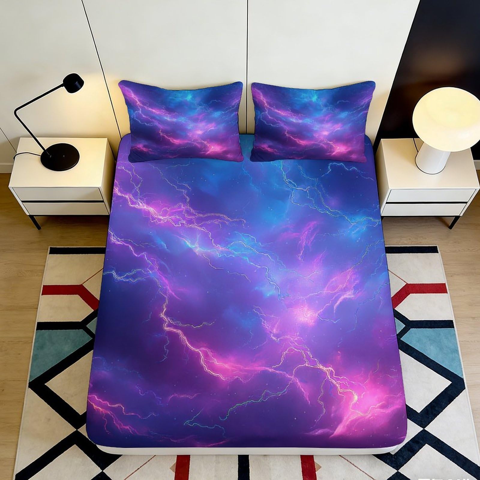 3D Printed French Bulldog Fitted Sheet Microfiber Deep Pocket Non-Slip Bedroom Dog Mattress Fitted Cover 160x200x25cm