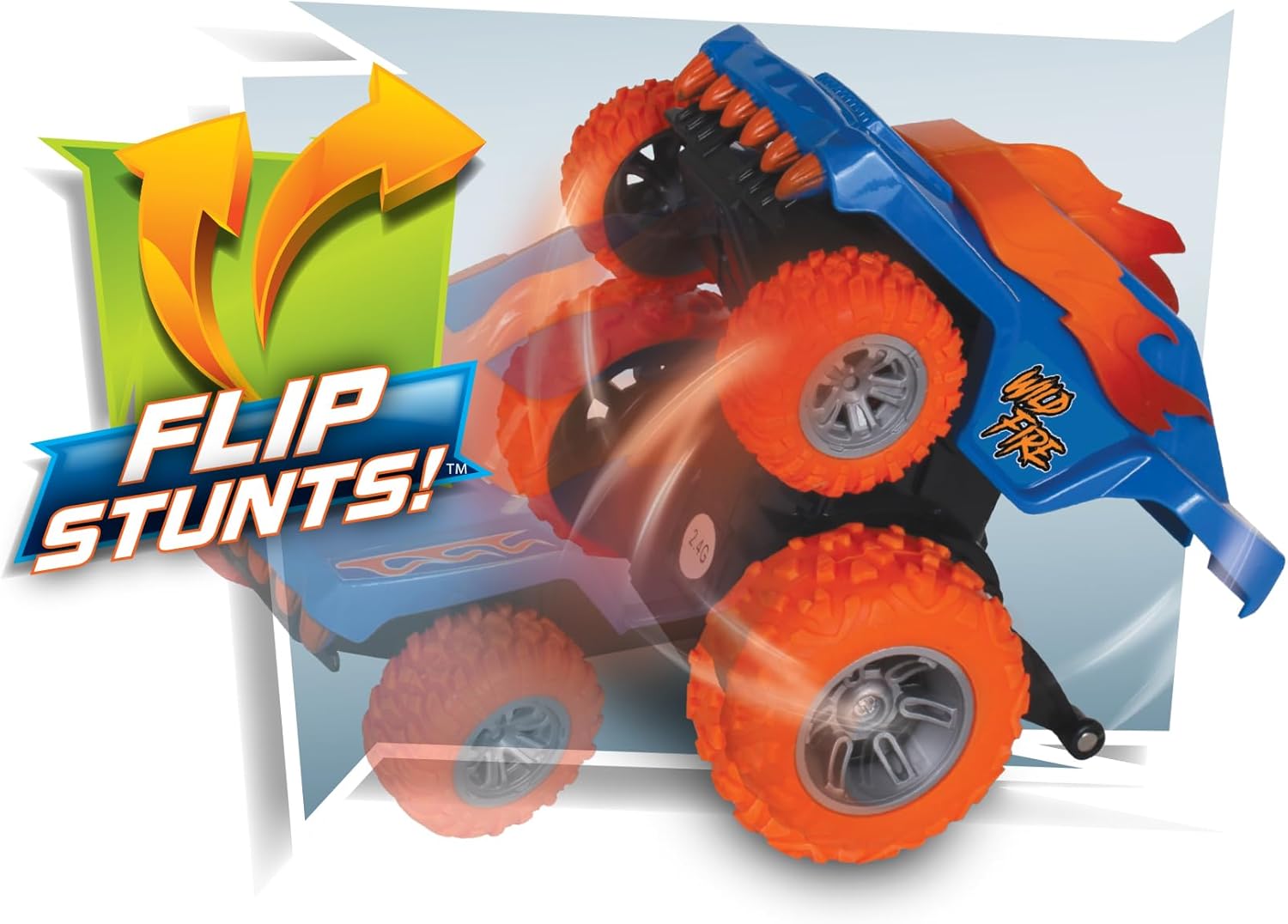 NKOK Stunt TwisterZ Wild Fire RC Car performing a flip stunt.