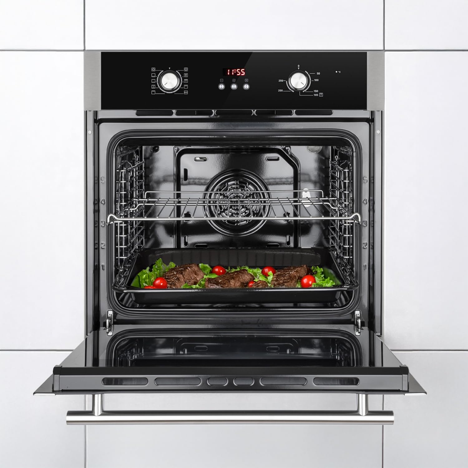 KKT KOLBE Set horno 60cm BO8805SS y placa gas 58 cm inox G604ED | 4 fuegos wok | grill y aire caliente | timer automático | doble cristal, bloqueo niños | SET8805G604ED