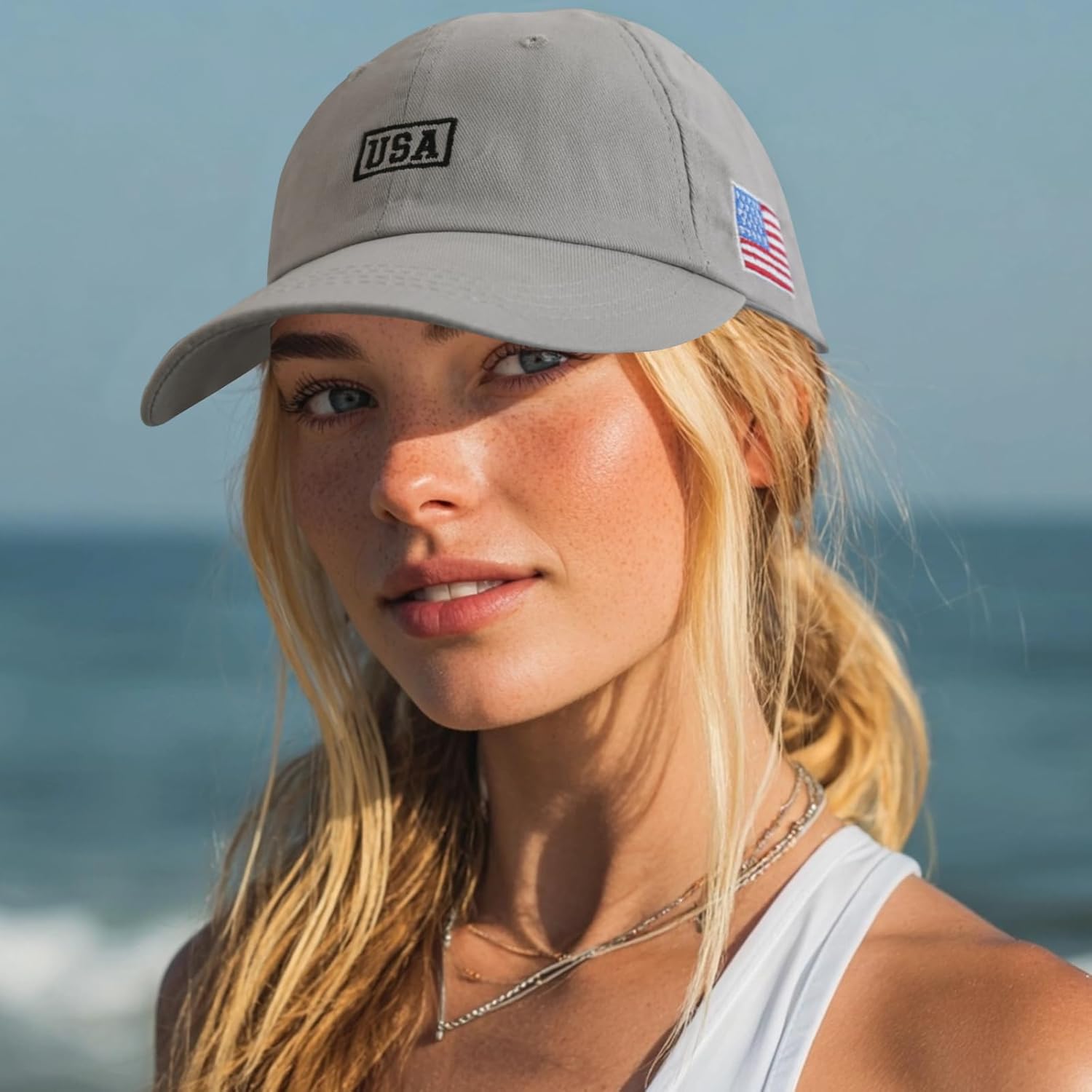 American Flag Patriotic Baseball Cap | Embroidered USA Flag 100% Cotton Adjustable Hat for Men & Women - Image 6