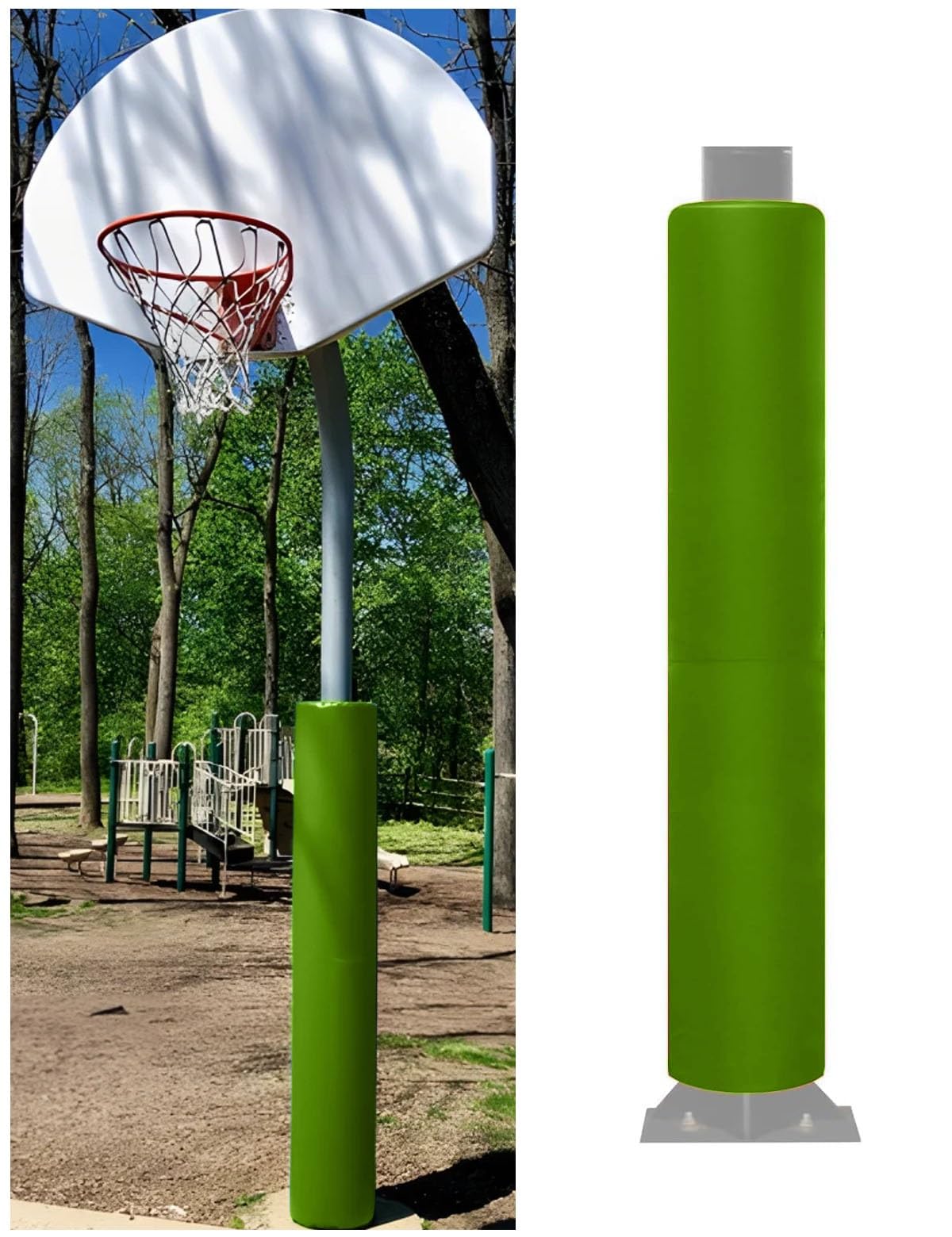 Wrap Around Basketball Pole Padding Outdoor, All Weather Pole Pads for Gymnasium, Basement, Playground