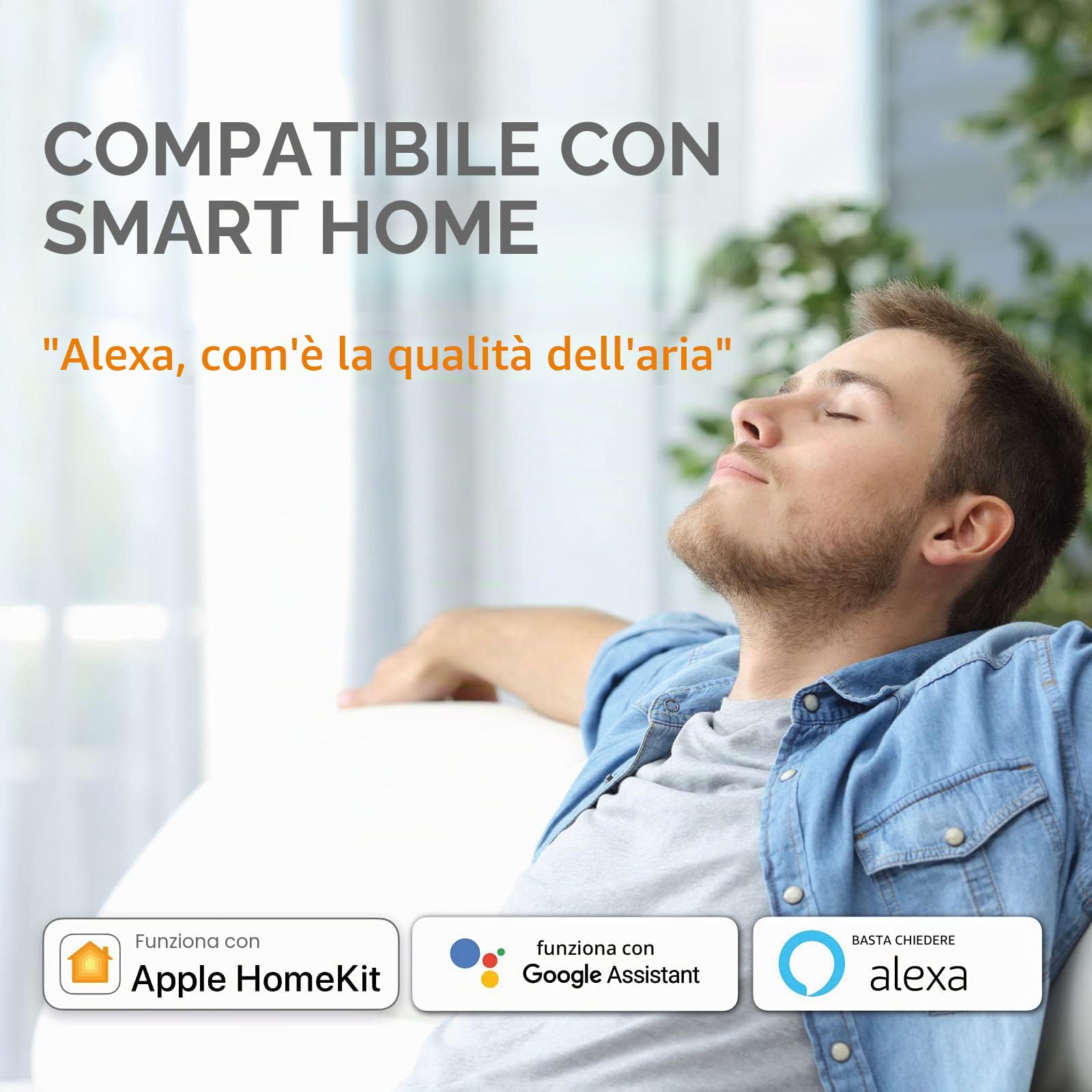 Sensibo Pure - Smart WiFi purificatore d'aria di grado medico vero filtro a carbone HEPA. Rimuove polvere, contaminanti, forfora di animali, odore. Compatibile con iOS, Android, Alexa e Google Nest