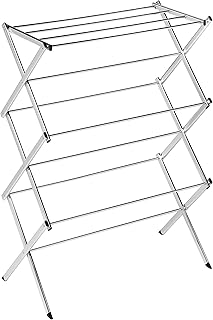 Honey-Can-Do Commercial Accordion Wood Drying Rack, Chrome, for Storage