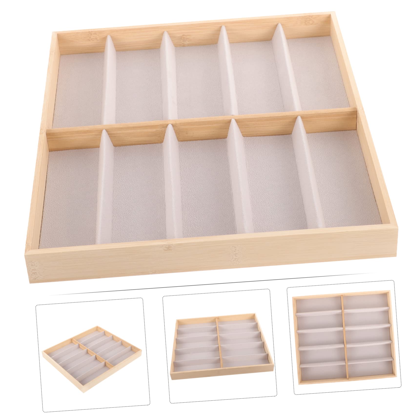 Ciieeo Elegant Sunglass Rack 10-slot Glasses Display Stand Bamboo Flocking Organizer