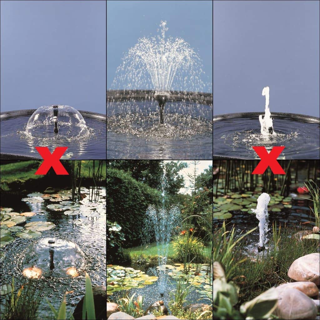Ubbink Pompa Fontana Xtra 400 con Teste Cavo Gioco d'Acqua per Stagno Giardino