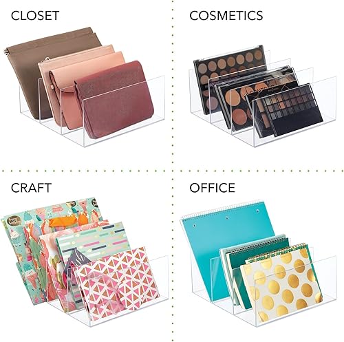 Miniatura 7 de mDesign - Organizador de monedero dividido de plástico para armarios, dormitorios, vestidores solución de almacenamiento para estanterías de