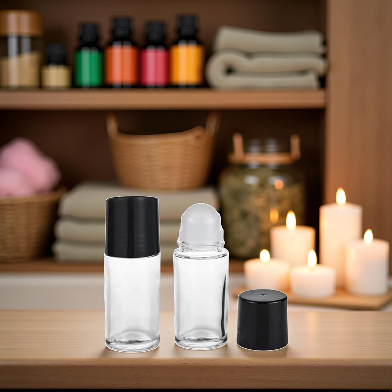 2 Pcs 50ml Glass Essential Oil Roller Bottles Refillable Roll on Empty Deodorant, Refillable, Containers Rollerball for Fragrance Roller Bottles (Clear) - Image 7