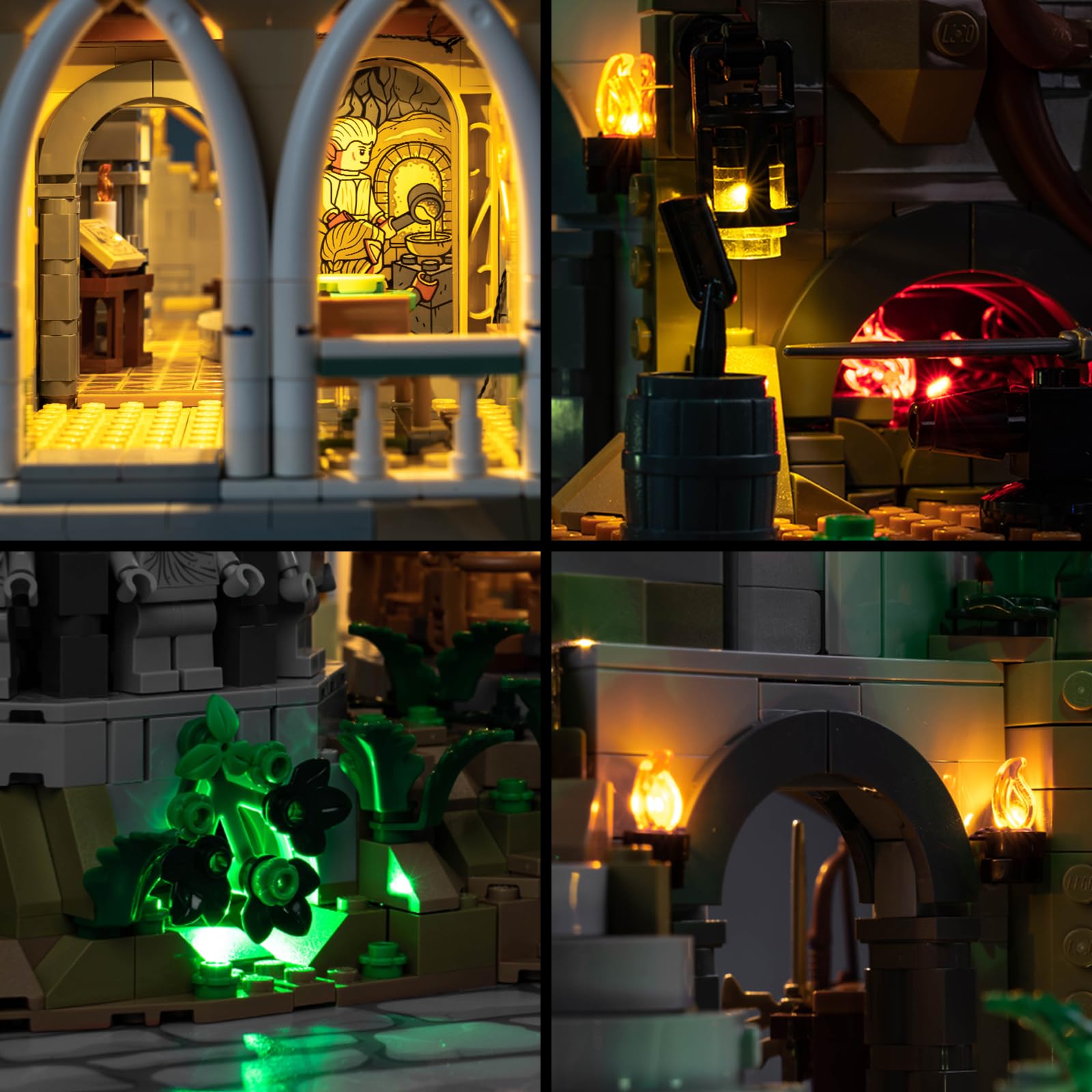 BrickBling Kit d'éclairage à distance compatible the 10316 Lord of the Rings Rivendell, kit d'éclairage LED