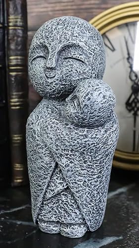 Miniatura 6 de ebros regalo figura decorativa Jizo Monjes 5" Altura Encanto japonés Buda Jizo Monjes de armonía Estatua Holding bebé Monje