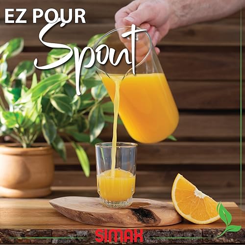 Miniatura 5 de Simax Jarra de vidrio, 32 onzas (1 cuarto de galón) de vidrio de borosilicato, jarras de té helado seguras para bebidas calientes y frías, jarra de