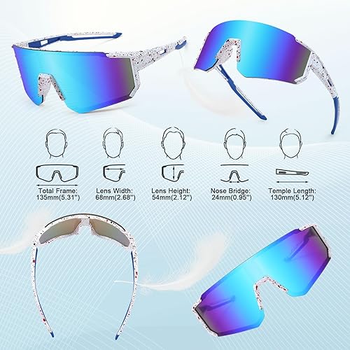 Miniatura 6 de WANWAN Gafas de sol para jóvenes y adolescentes, lentes de sol para niños, gafas de béisbol deportivas, ciclismo, softbol, visera, unisex, adultos,