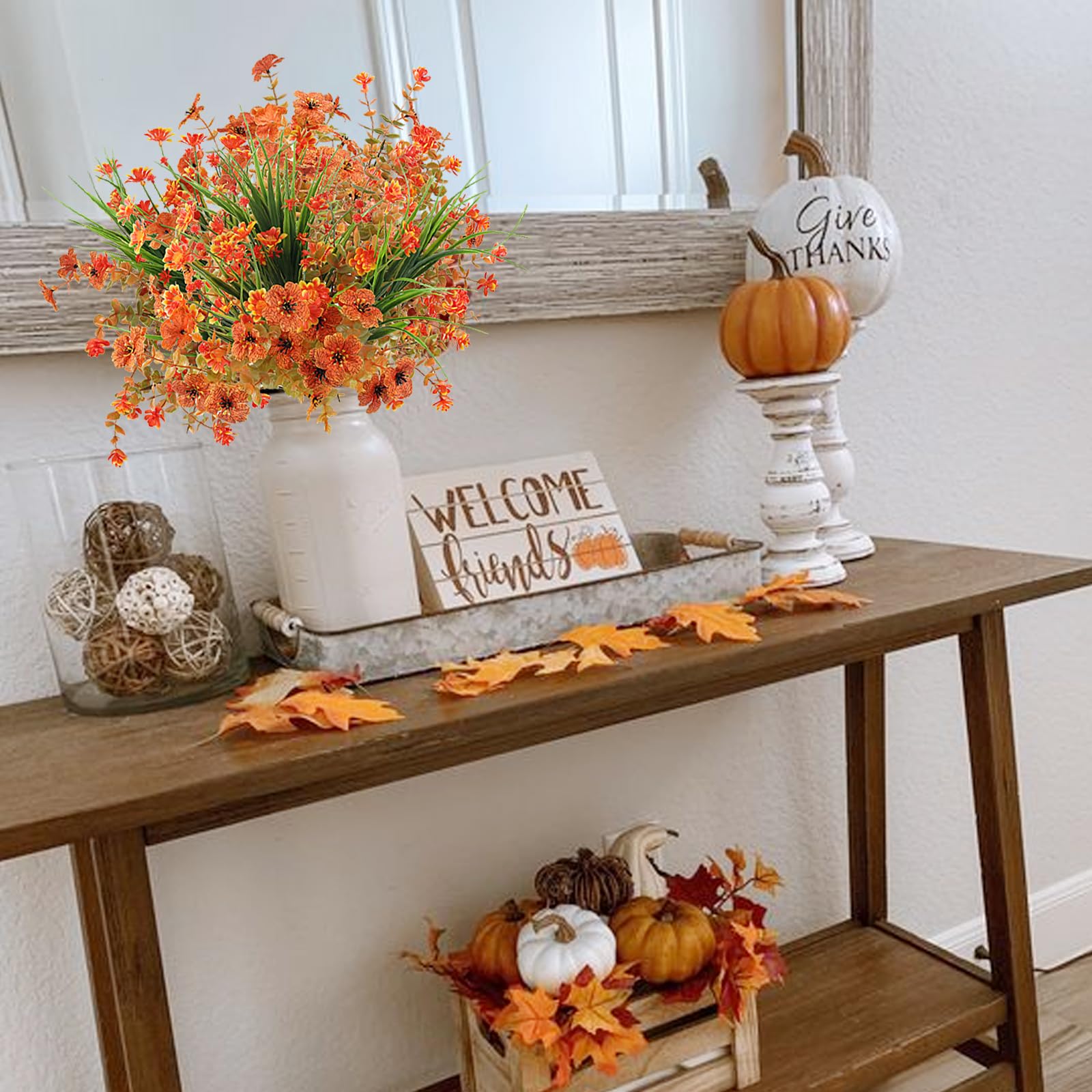 HBell 12 Stuks Kunstmatige Herfstbloemen, Kunstmatige Herfstbloemen voor Buiten, UV-Bestendige Kunstbloemen, Struiken, Planten voor Herfst, Huis, Tuin, Veranda Decoratie, Thanksgiving, Halloween Decor HBell 12 Stuks Kunstmatige Herfstbloemen, Kunstmatige Herfstbloemen voor Buiten, UV-Bestendige Kunstbloemen, Struiken, Planten voor Herfst, Huis, Tuin, Veranda Decoratie, Thanksgiving, Halloween Decor