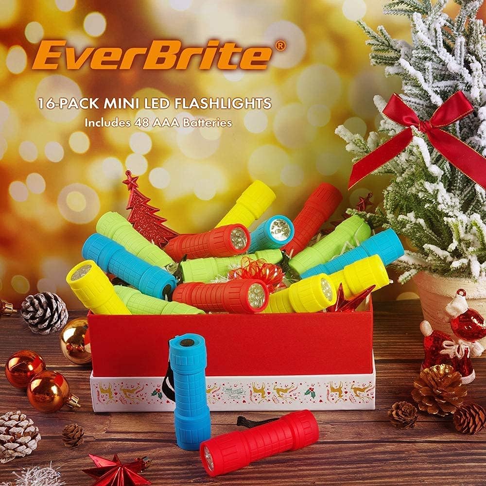EverBrite 34-pack Mini Flashlight Set, 102 AAA Batteries Included, Portable Colorful Flashlights for EDC, Party Favors, Night Reading, Camping, Power Outage, Emergency