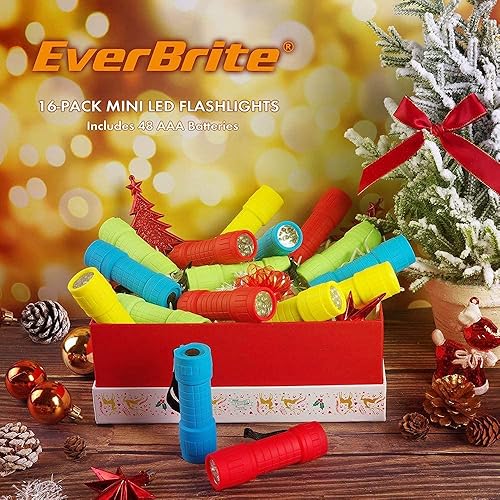 Miniatura 7 de EverBrite Juego de 34 mini linternas, 102 pilas AAA incluidas, linternas coloridas portátiles para EDC, recuerdos de fiesta, lectura nocturna,