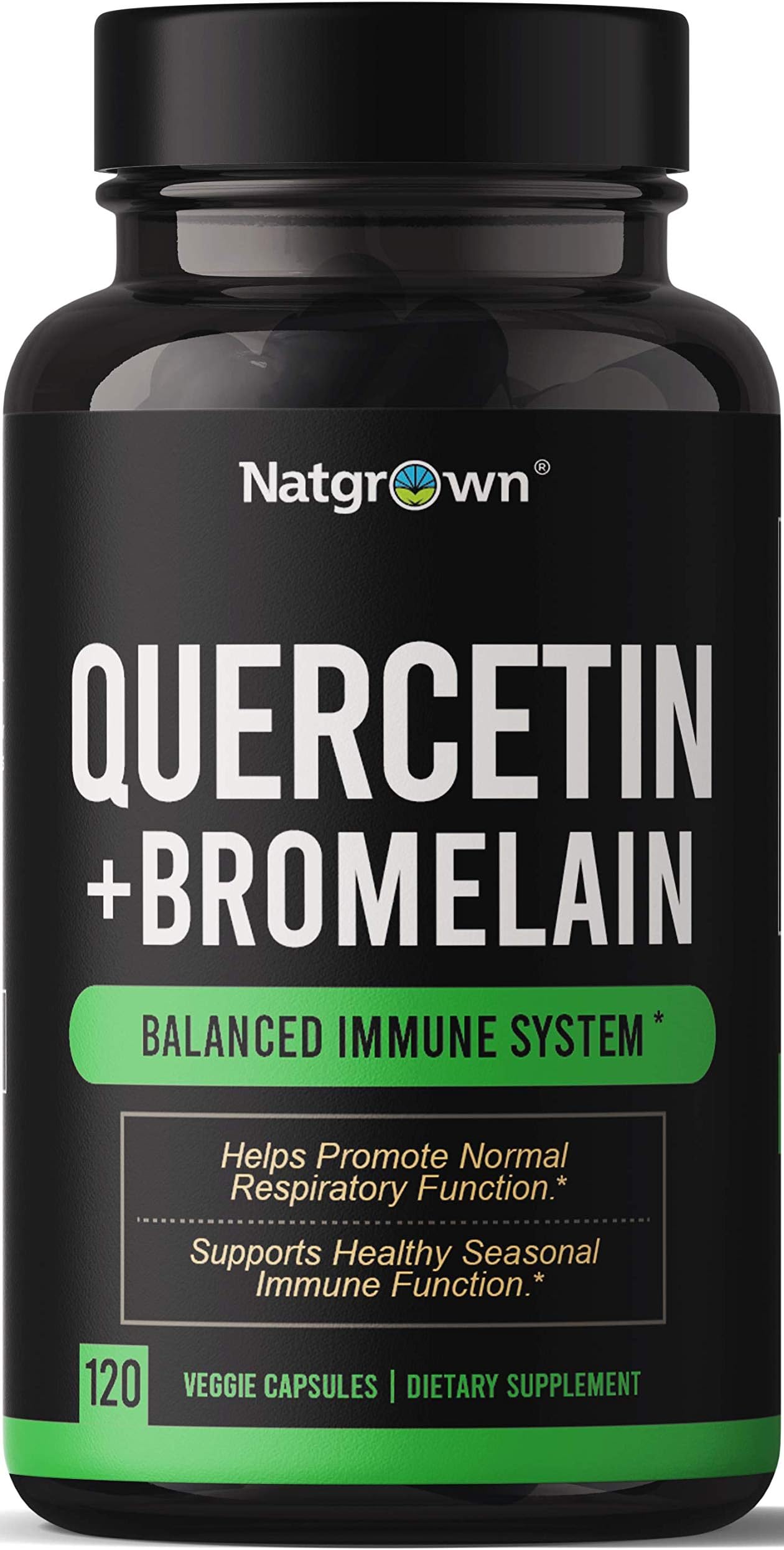Natgrown Quercetin with Bromelain Supplement Complex - 120 Capsules